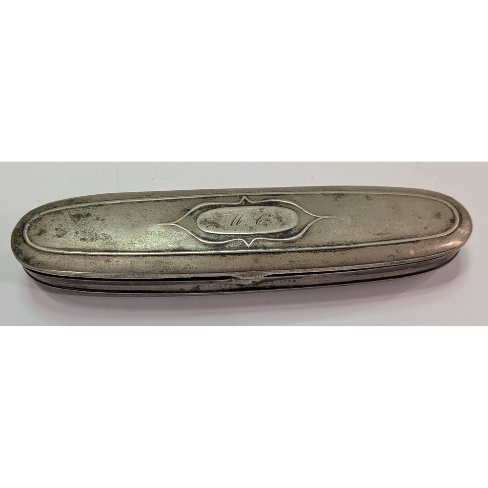 Bausch & Lomb Antique Spectacles Case Unisex  Silver Fair 1864 Patent Civil War